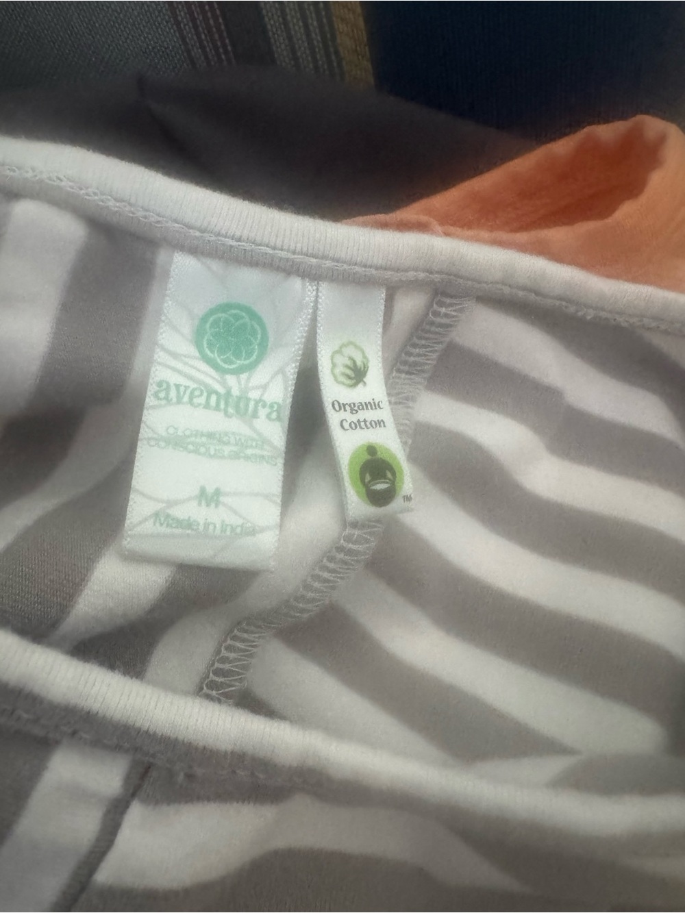 Aventura Gray and White Striped Organic Cotton Top